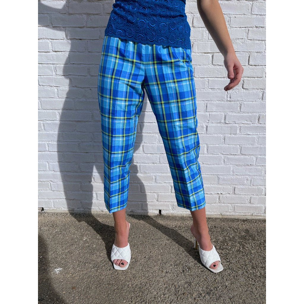 Blue Plaid Pants